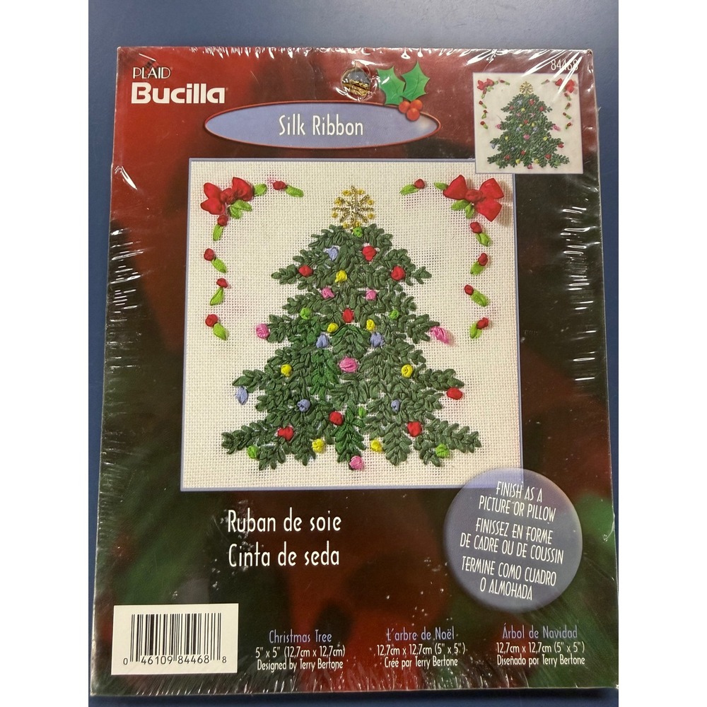 Vintage Bucilla Silk Ribbon Kit Christmas Tree New